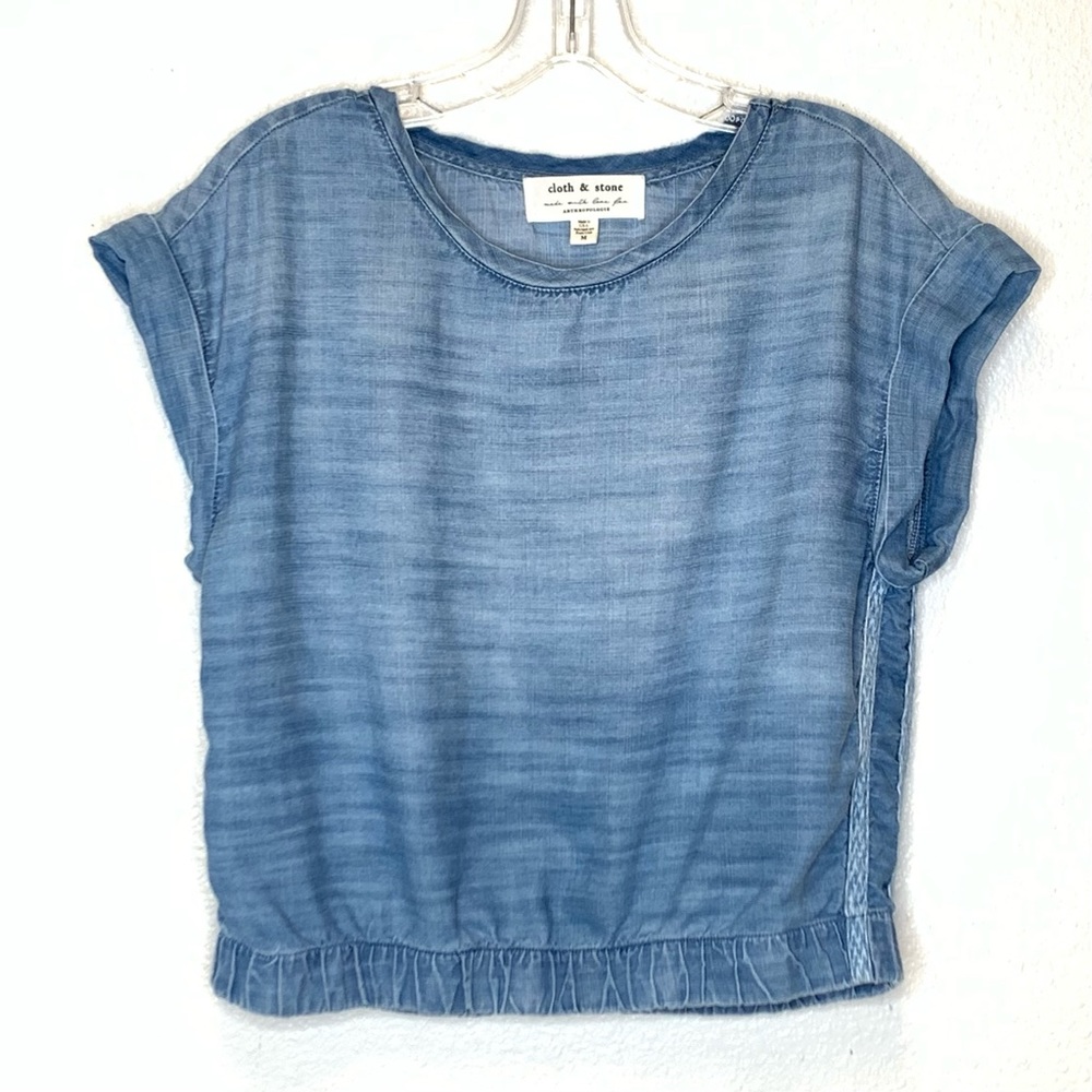 Anthropologie Cloth & Stone Chambray Top Size M